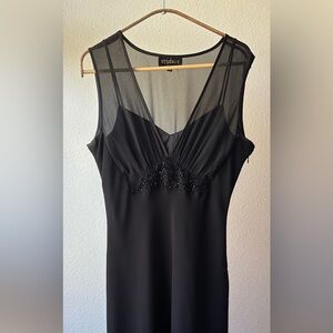 Women’s Black V Neck Evening Dress Size 12